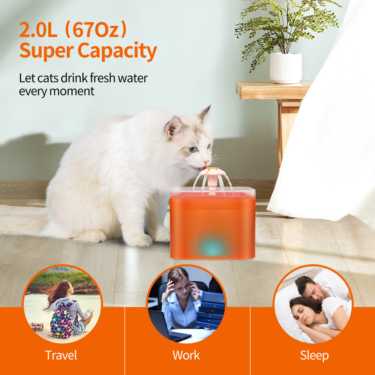 A new high-quality intelligent water spraying mobile water dispenser with automatic circulation for pets pic 8