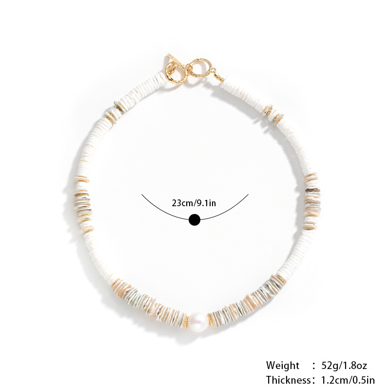 娜莎欧美跨境多巴胺五彩异形贝壳片串珠项链轻奢小众不掉色项链女详情5