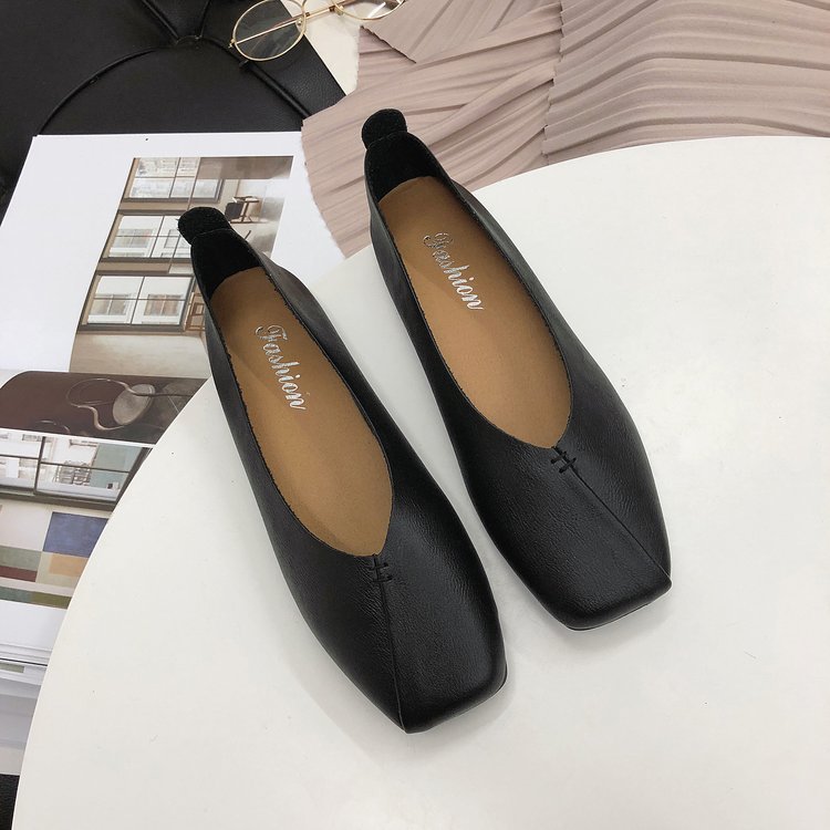 单鞋女2022年新款女式平底鞋方头浅口奶奶鞋软底豆豆鞋女鞋批发详情19