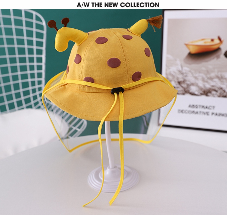 婴儿防护帽子防飞沫头罩脸罩面罩儿童防护帽宝宝防唾液可拆渔夫帽详情8