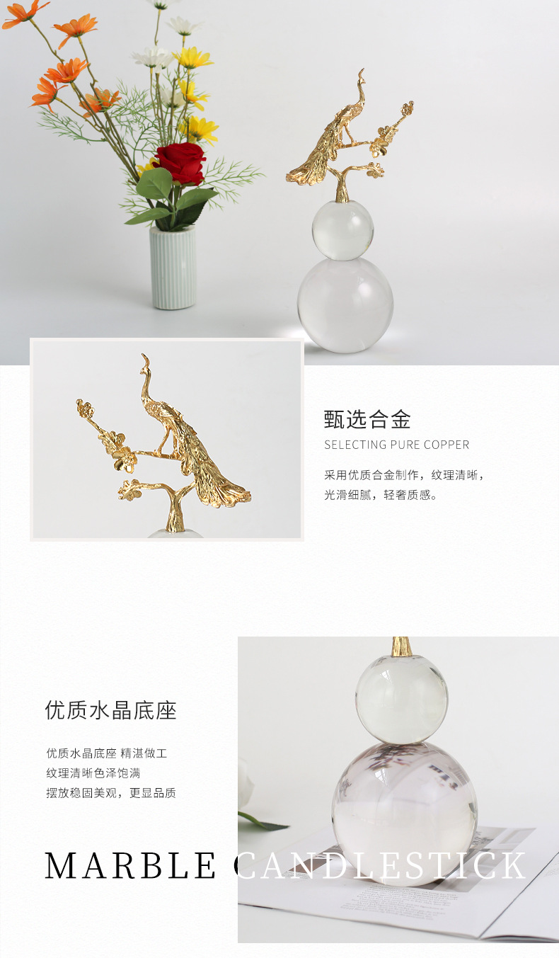 Creative crystal gourd ornaments, new Chinese-style living room entrance, TV cabinet, study, office, home decoration handicrafts, opening gifts, home soft decoration ornaments pic 25