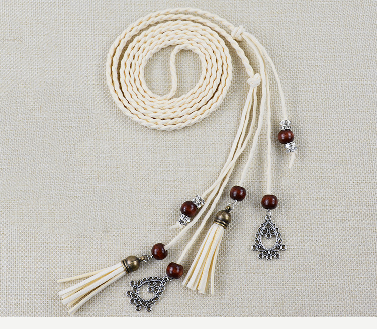 新民族风纯手工装饰腰带女细流苏百搭连衣裙时尚简约编织腰链腰绳详情7
