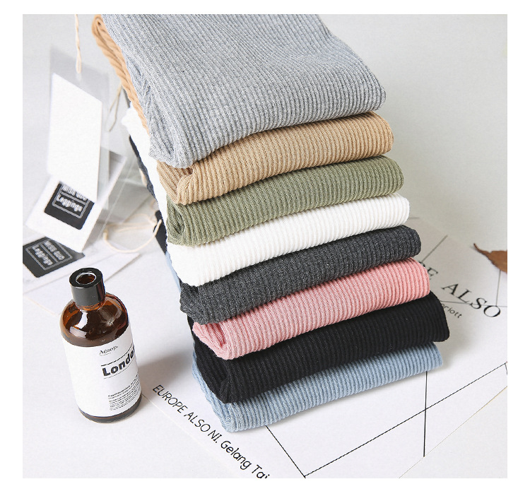 Nine-inch vertical striped tights for women, new spring and autumn cotton skinny pants, wholesale from Yiwu pantyhose manufacturer pic 5