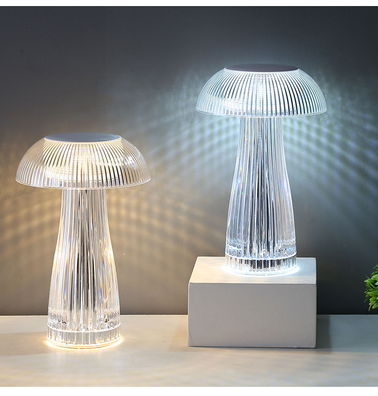Cross-border creative crystal table lamp, light luxury touch decorative atmosphere lamp, bedside jellyfish night lamp, gift display piece pic 4