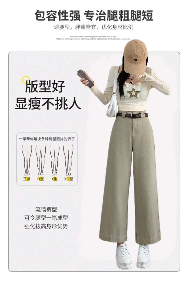 法式八分九分天丝棉阔腿牛仔裤女秋季新款小个子宽松显瘦直筒裤详情17