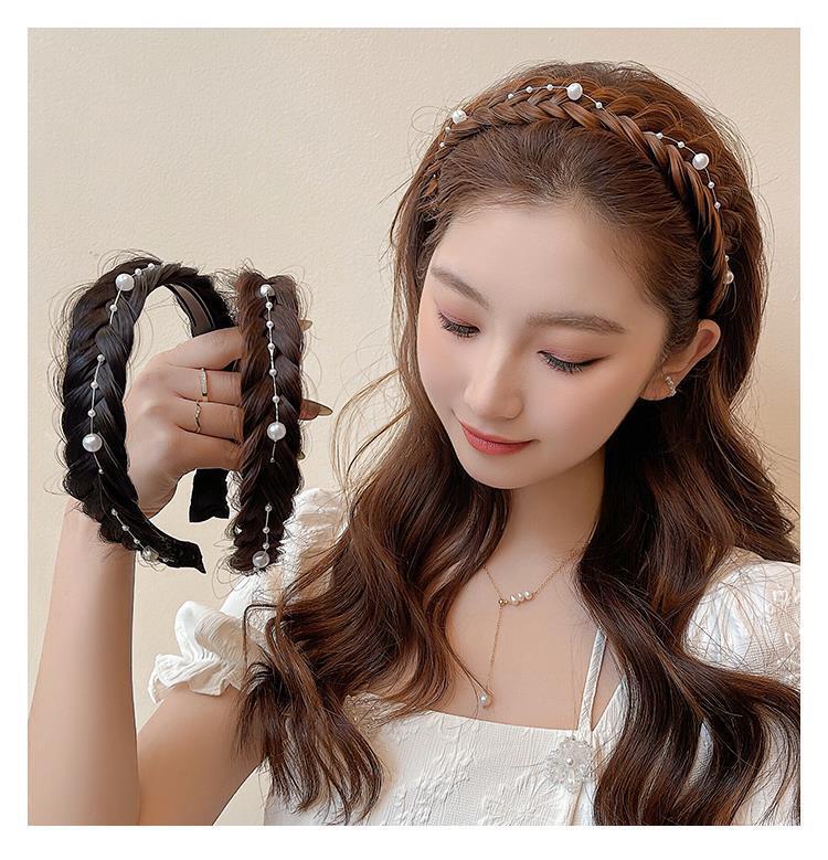 2024新款鱼骨辫假发发箍女一体麻花辫发卡发捆气质压发头箍头饰详情4