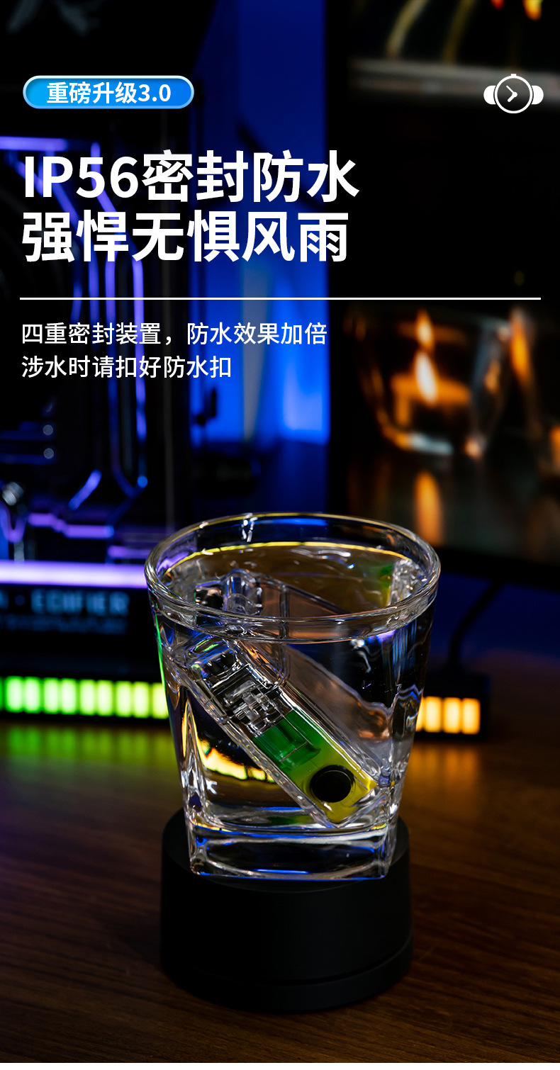 New dual-arc charging lighter, waterproof and windproof lighting lamp, USB quartz watch, Wenzhou transparent lighter pic 10