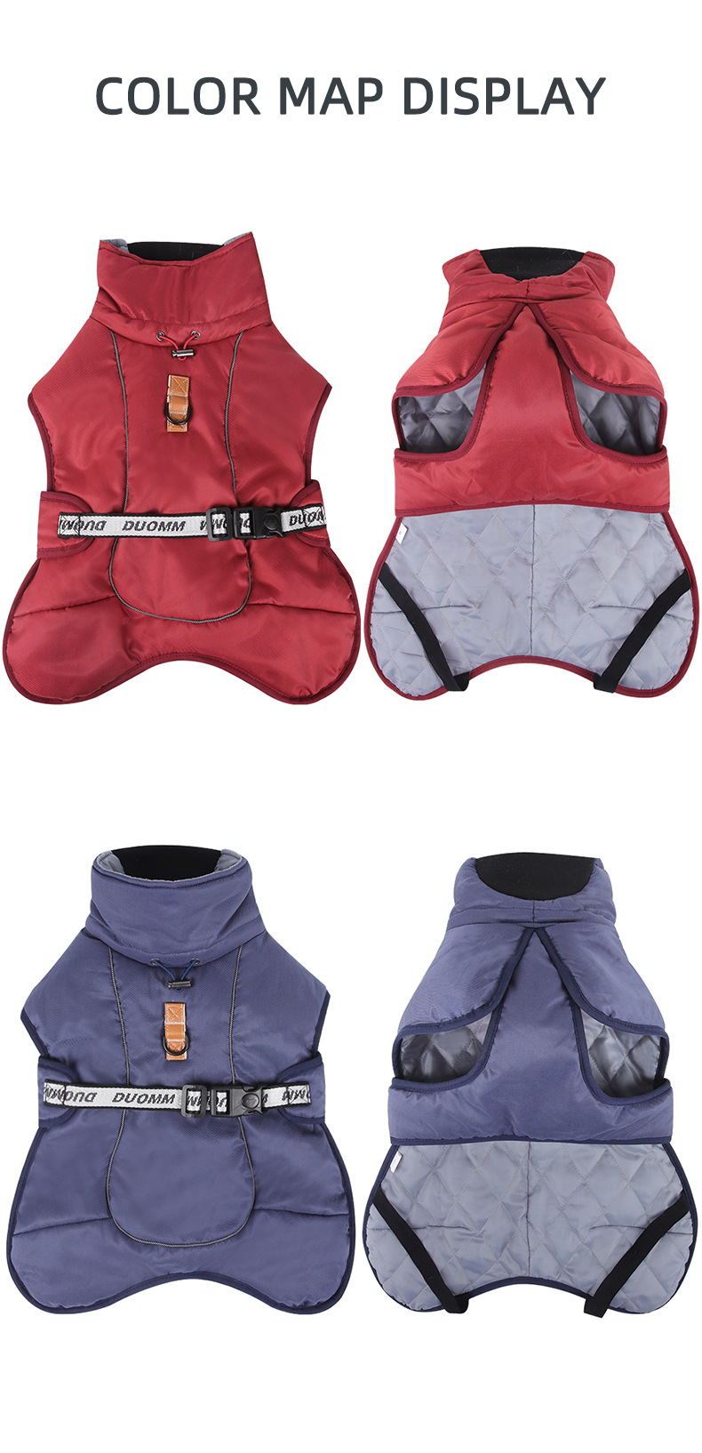 Ropa para mascotas fuera de viaje protección contra el frío y el viento abrigo de perro grueso calor y comodidad ropa de algodón para perros ropa para mascotas pic 14