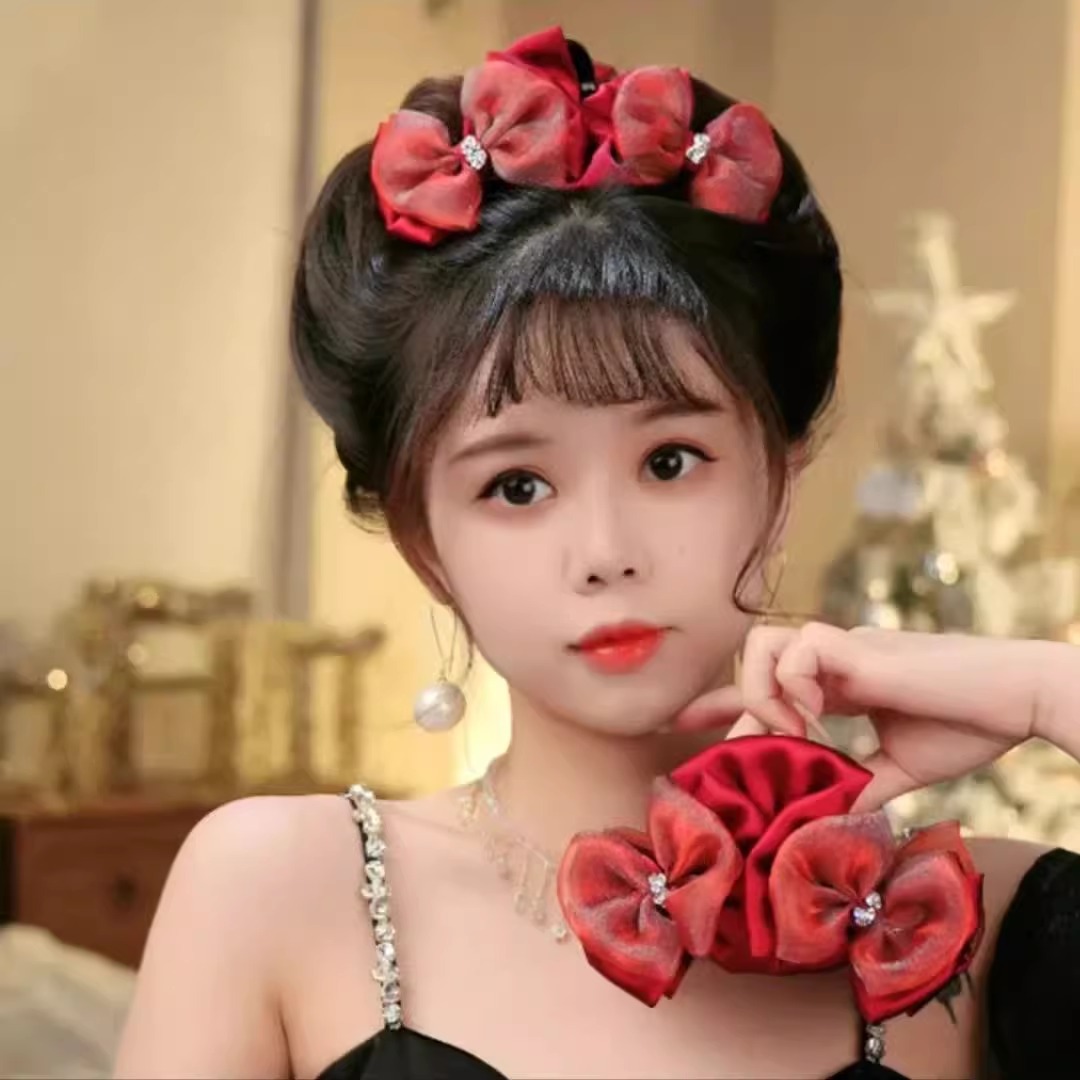 新款蝴蝶结抓夹可爱甜美气质高级感鲨鱼夹后脑勺盘发发夹超仙发饰详情3