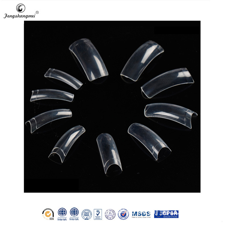 Wholesale of 100-piece long salon nails, fake nails with curved edges, French wearable nail nails, DIY semi-attached nails pic 4