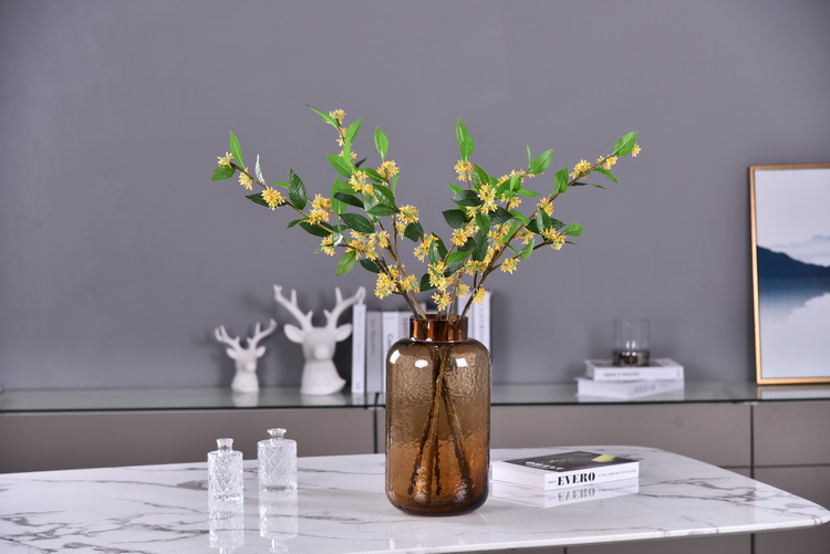 Wholesale artificial yellow osmanthus and laurel, green landscape garden artificial trees, decorative golden osmanthus leaves, home, hotel and homestay artificial flowers pic 40