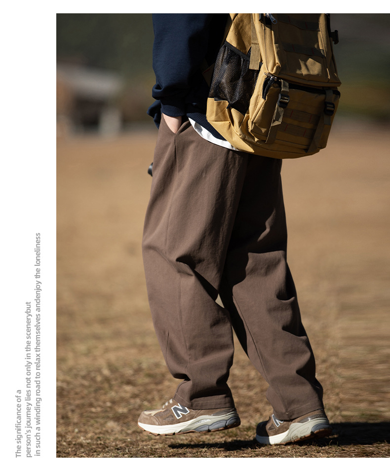 韩路cityboy男装 垂感山系工装休闲裤男春季新款直筒宽松日系长裤详情13