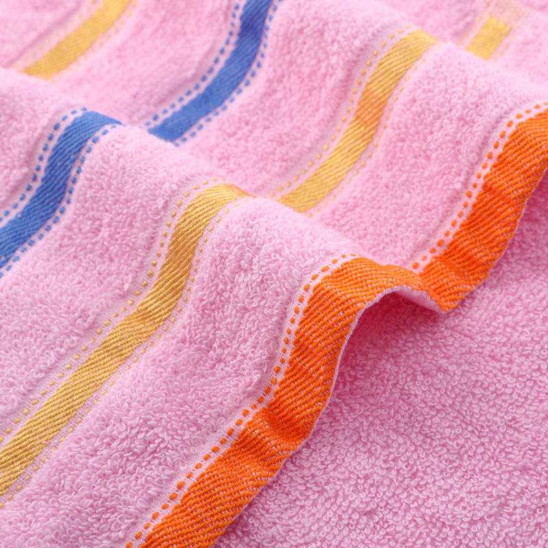Pure cotton tricolor satin striped plain towel face towel pic 6