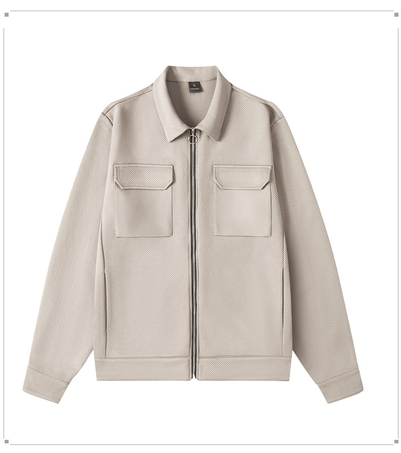Autumn and winter solid-color lapel jacket for men, a casual and trendy brand cardigan with zipper knitted workwear jacket for handsome men pic 10