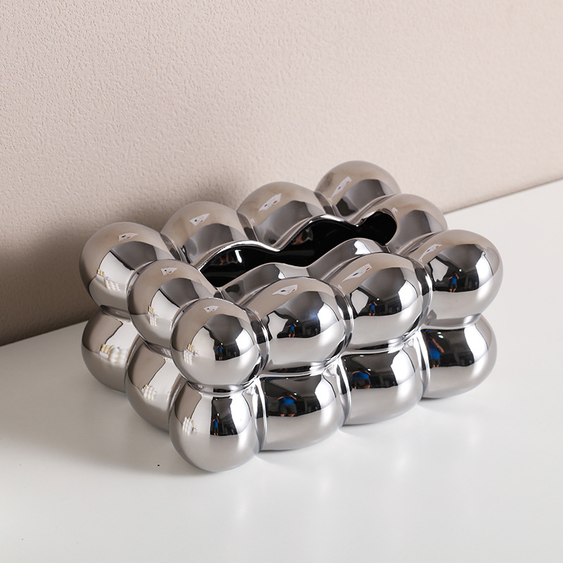 High-end and stylish ball tissue box, InS-style bedside tissue storage box, new niche minimalist ceramic paper tissue box, high appearance level, cute ball tissue box, high-end and light luxury living room coffee table, napkin decoration, tissue box for home use pic 21