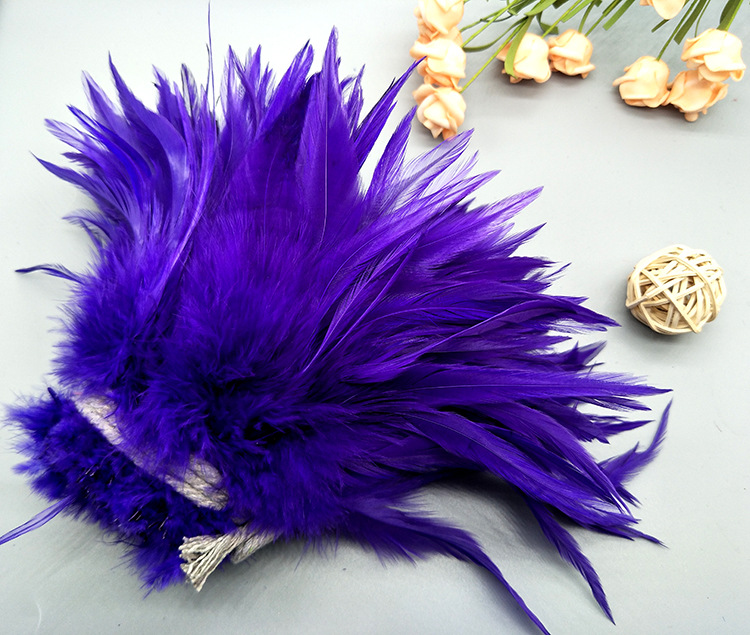 Dyed chicken feathers 4-6, white pointed, colored feather ornaments, corsages, headwear, hat flowers, dream catchers, cat teasing sticks materials pic 34