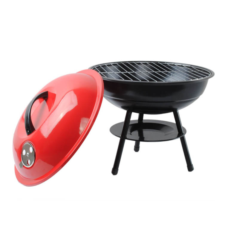 14-inch small apple grill, red lid round grill, small barbecue grill pic 4