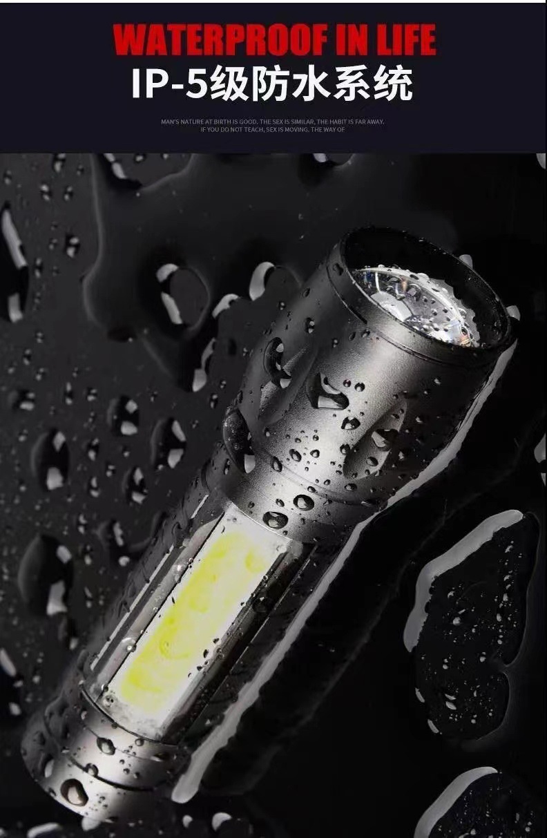 Mini flashlight, power, multi-functional flashlight, strong light, rechargeable USB, outdoor lighting, emergency light, ultra-bright long-range shooting pic 9