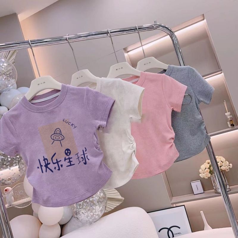 儿童夏季新款纯棉短袖T恤女童洋气上衣宝宝百搭打底潮款抖音爆款详情2