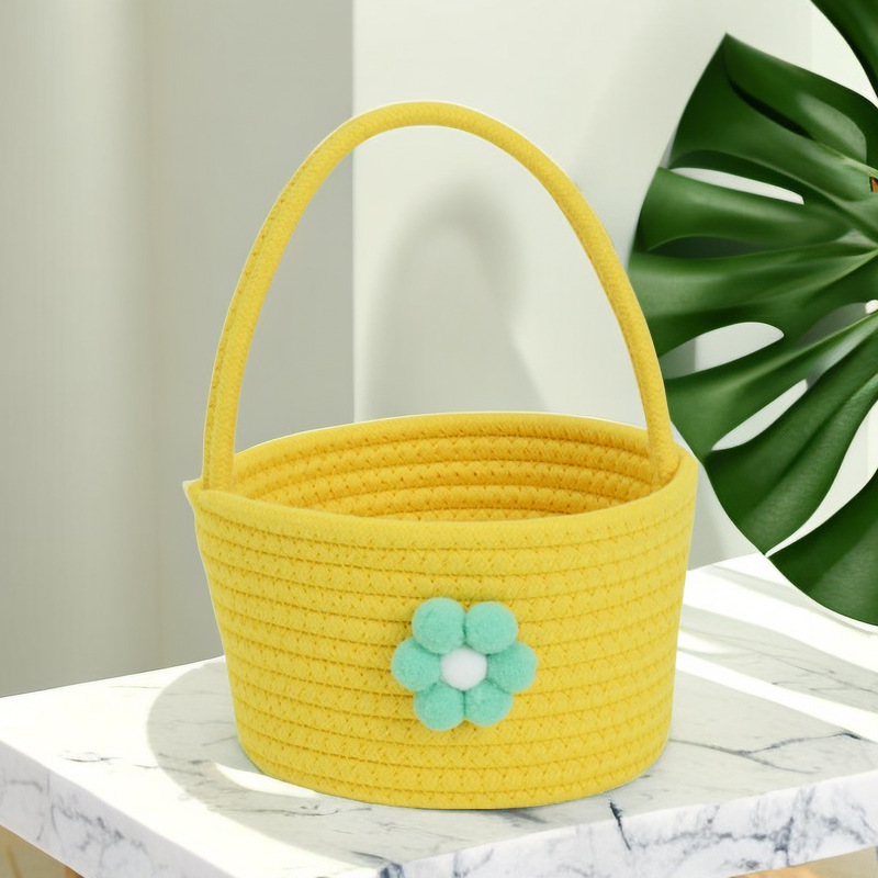 卡通小花手提收纳篮满月周岁伴手礼篮子婚礼喜篮手提水果篮收纳筐详情18