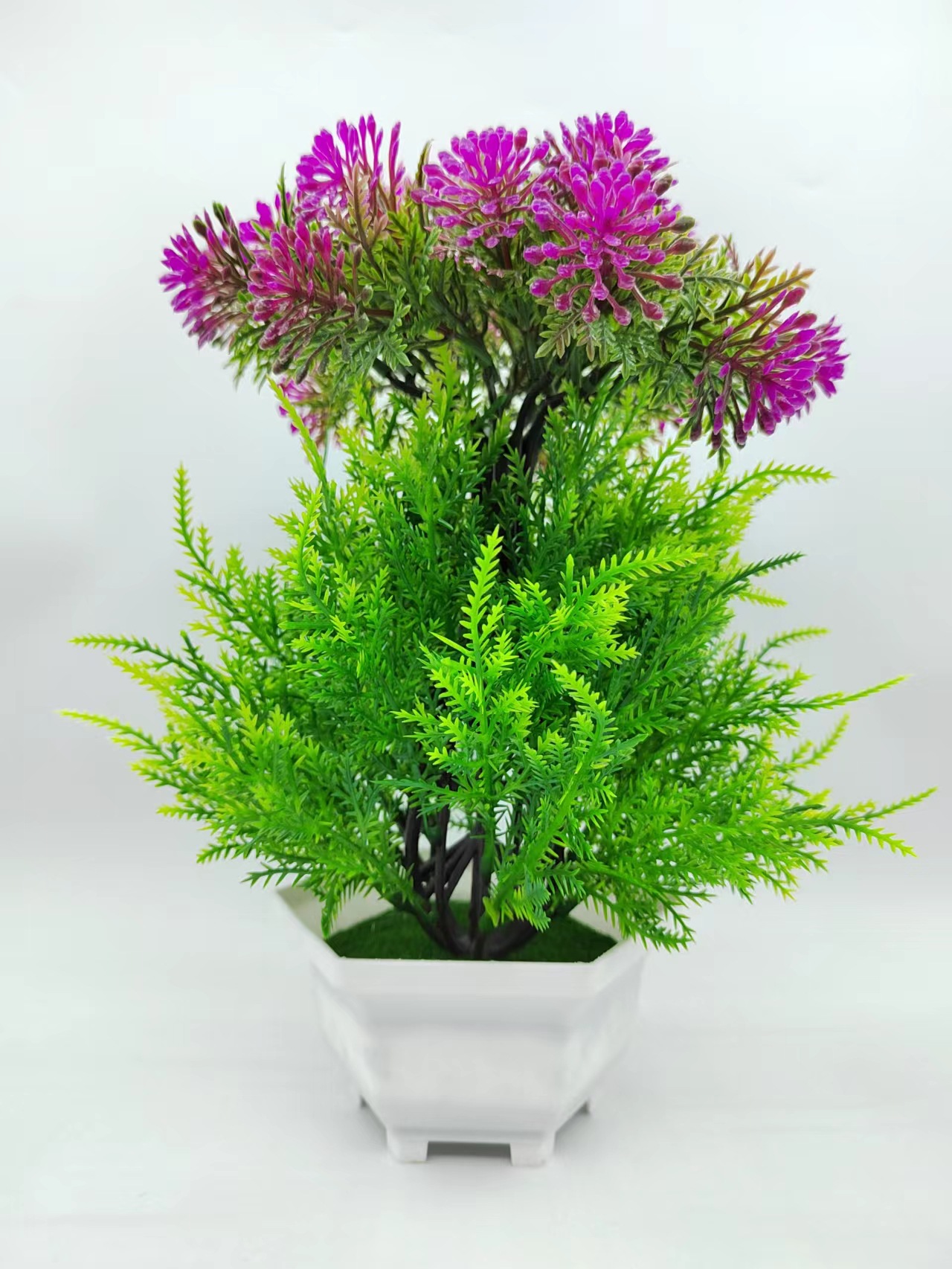 Hongsheng Simulation Craft double-layer creative pine tree home mini decorative items, indoor decoration green plant decorative items pic 15