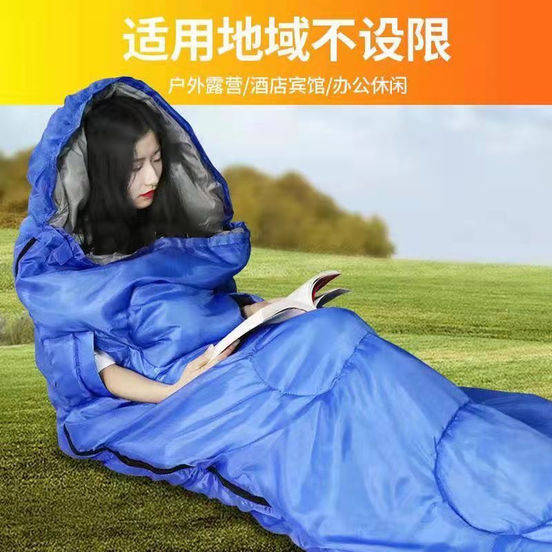 【 Reach Out Sleeping Bag 】 Polyester warm envelope-style cap sleeping bags in different colors, reach out warm sleeping bags in stock pic 2