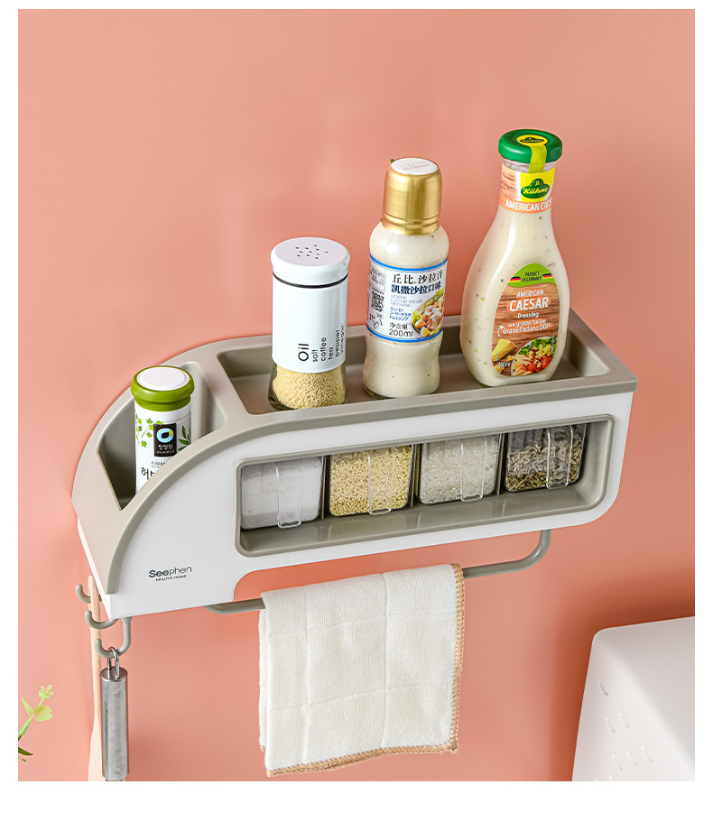 Factory direct sales of creative functional bullet train seasoning boxes, kitchen storage racks, seasoning jars and bottles storage racks, and flavor boxes in different styles pic 17