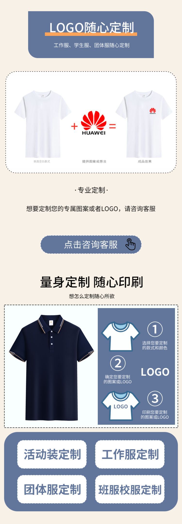 Summer short-sleeved polo shirts, work clothes, sportswear wholesale T-shirts, advertising shirts, cultural shirts, printed words, embroidered logos pic 3