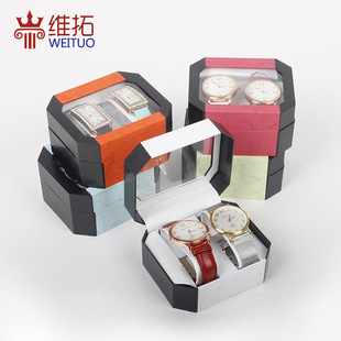 耳饰收纳盒子韩版双层PU皮革迷你便携式钉耳环饰品项链戒指首饰盒详情7