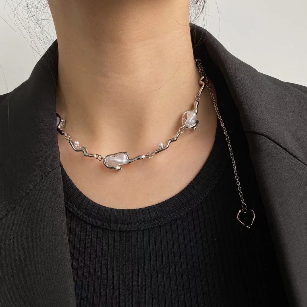 Ines institute perimal metal futery futery pearl college, холодный ветерок любви, соединяющий приливы цепей ключицы pic 2