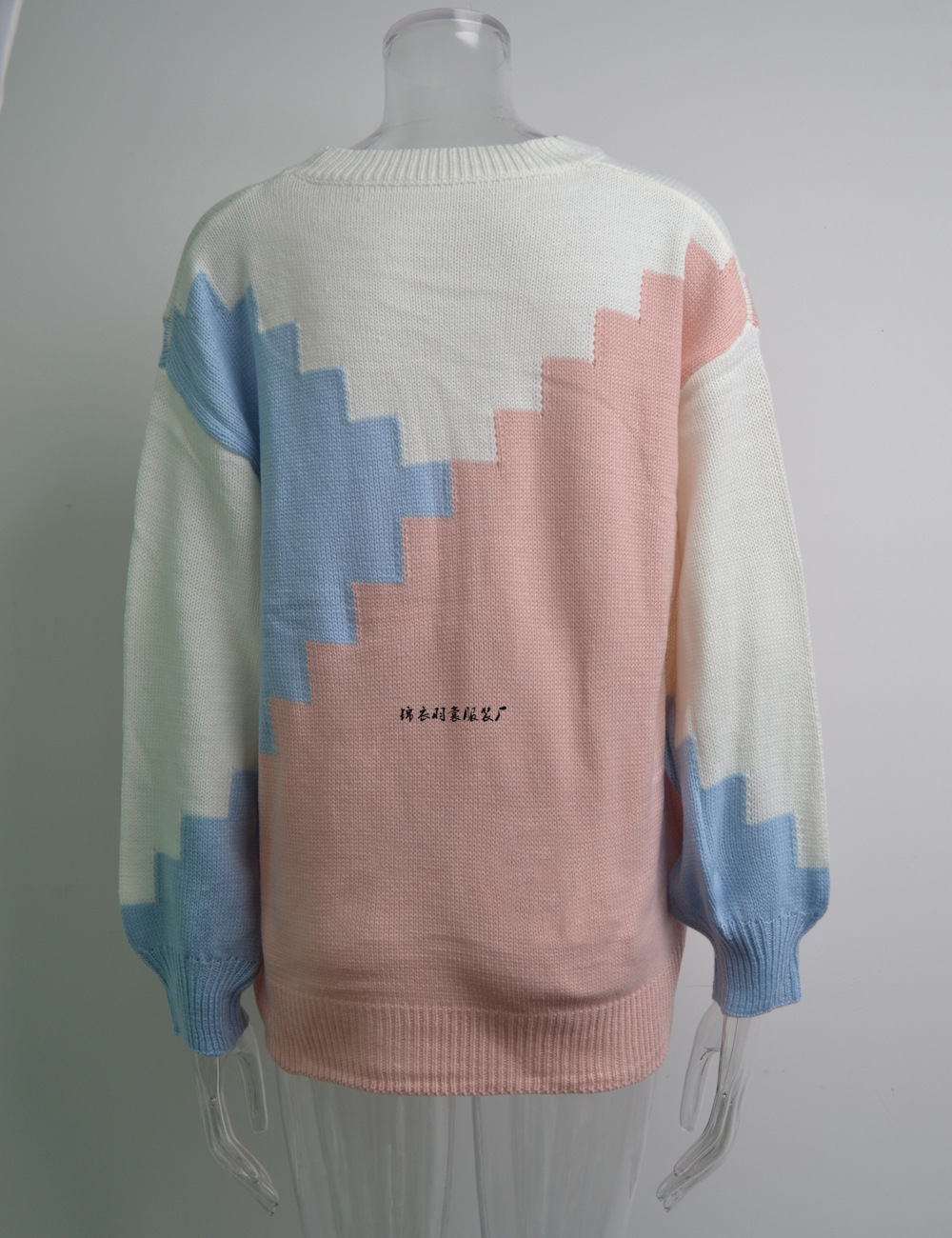 New Spring collection for 2025: European and American foreign trade fashion and individuality, patchwork round neck, large size loose knitted sweater, long-sleeved sweater for women pic 27
