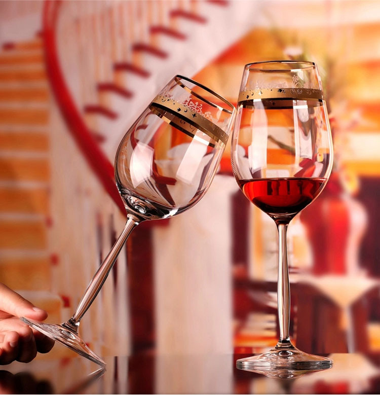 Leadfree crystal wine glass creative engrave glass cup Set pic 8