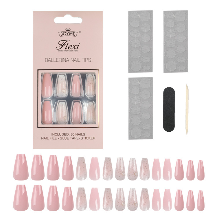 New 30 piece wearable uñas largo medio ballet uñas trapezoidal parche uñas falsas parche uñas falsas europa y Estados Unidos cross border custom manicure pic 14
