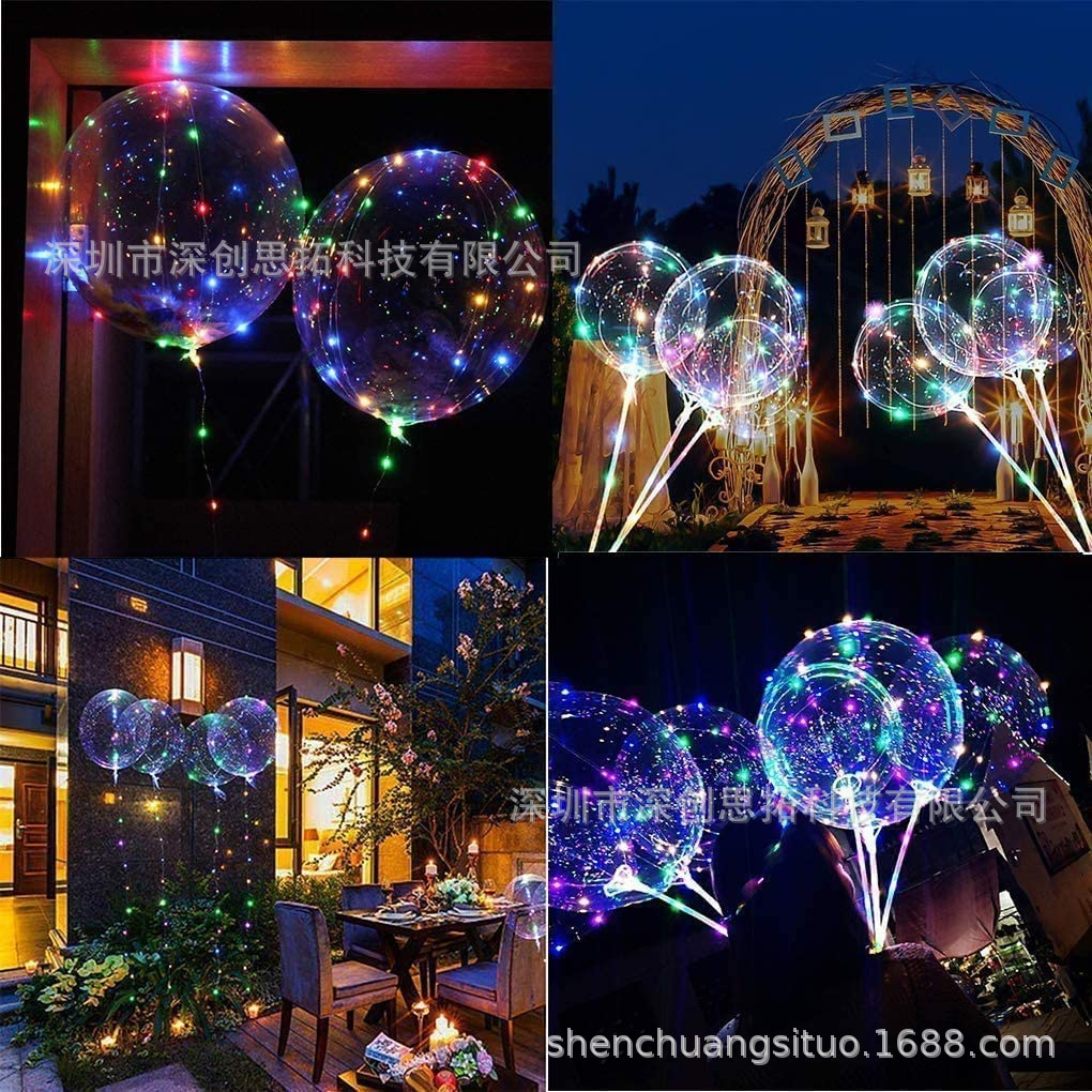 18-inch helium balloon LED color balloon 3m color light Party wedding decoration Glowing helium balloon (color) pic 5