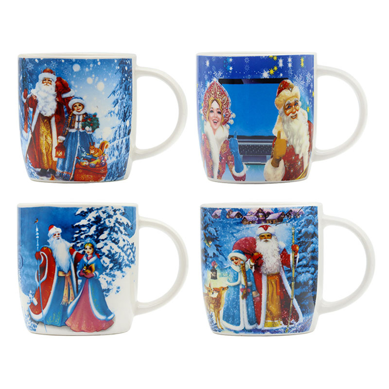 圣诞节杯子礼品陶瓷杯圣诞老人卡通马克杯带勺手柄套装热款创意杯详情9