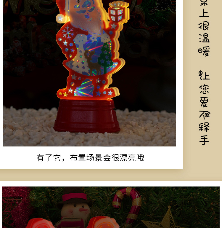 跨境圣诞节LED发光圣诞老人装饰品圣诞灯光装饰品圣诞树爆款挂件详情18