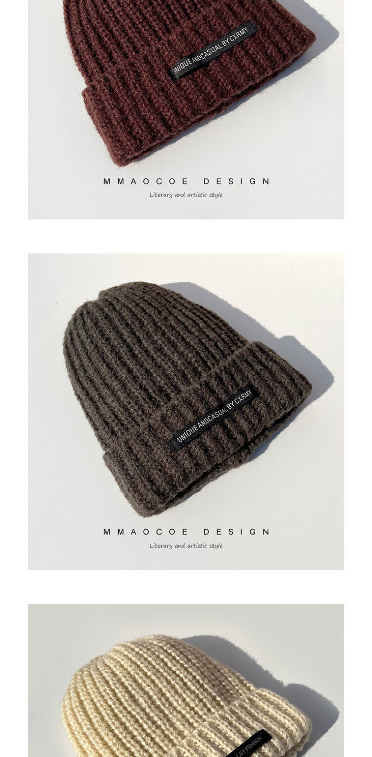 This autumn and winter Korean-style Instagram versatile and fashionable woolen hat is a loose and warm knitted cap pic 9