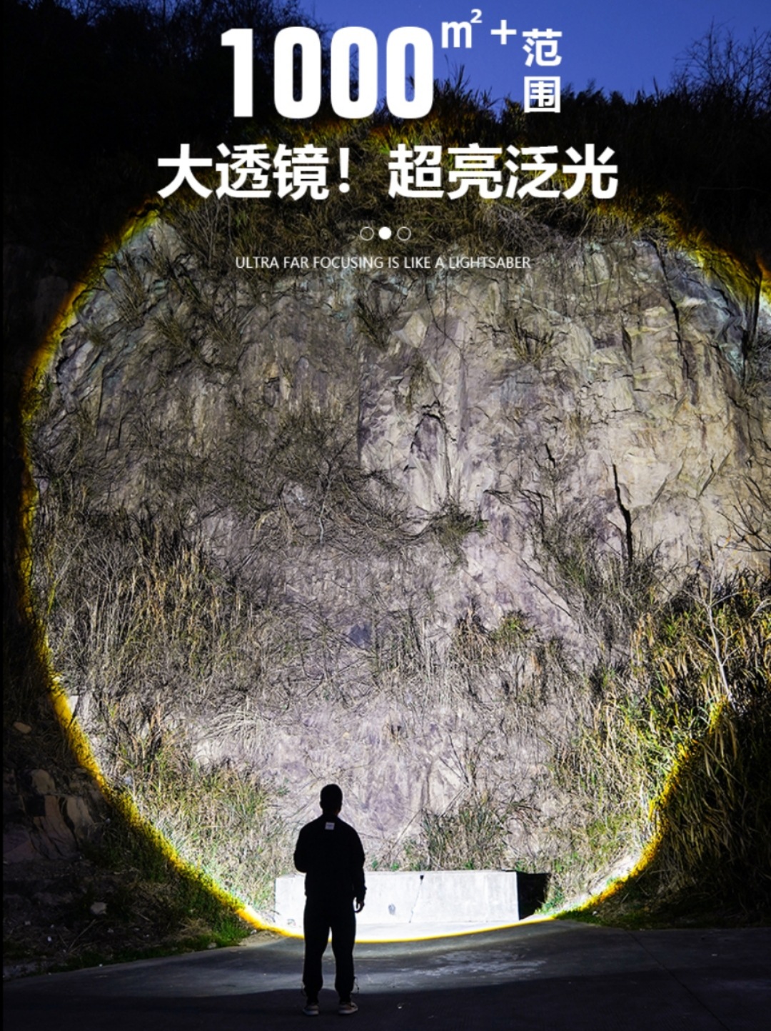 跨境白激光手电筒华为数显强光户外充电超亮战术手电筒变焦远射详情6