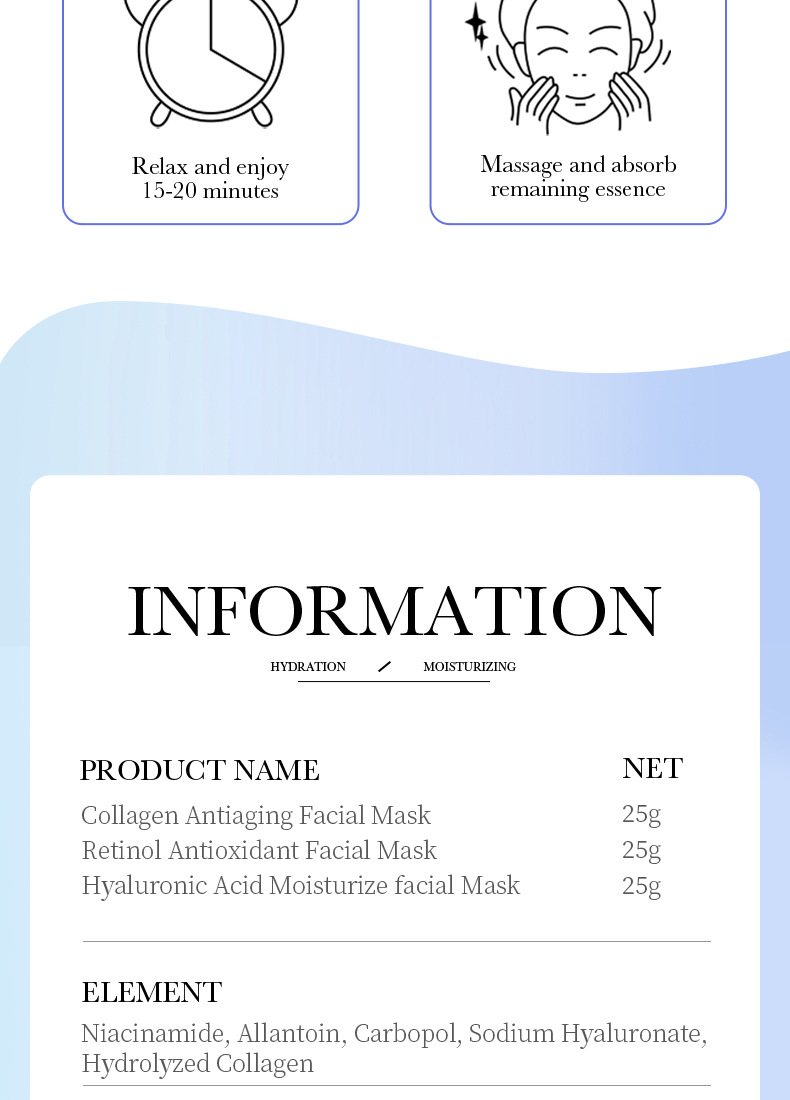 All-english BIOAOUA Hyaluronic Acid Moisturizing Facial mask wholesale for cross-border export, exclusively for foreign trade pic 56