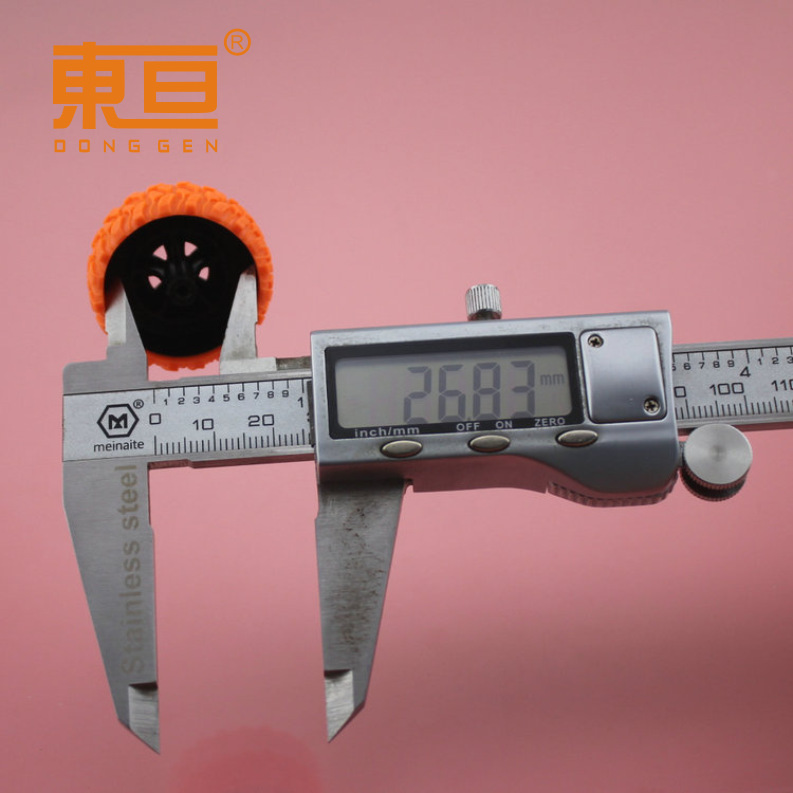 XJ332AH black and orange rubber-coated wheels, rubber wheels, toy wheels, toy accessories, technological building block parts pic 1