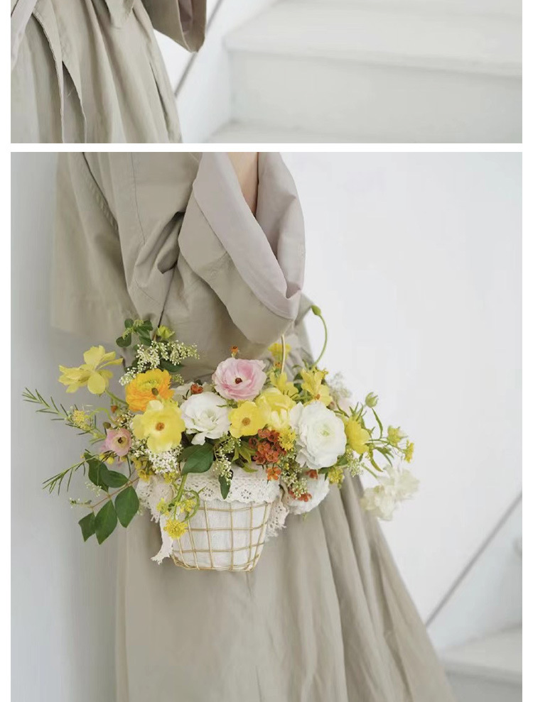 Ironwork hand-held baskets, gift baskets, flower arrangement baskets, woven storage baskets, decorative festival hand-woven baskets pic 7