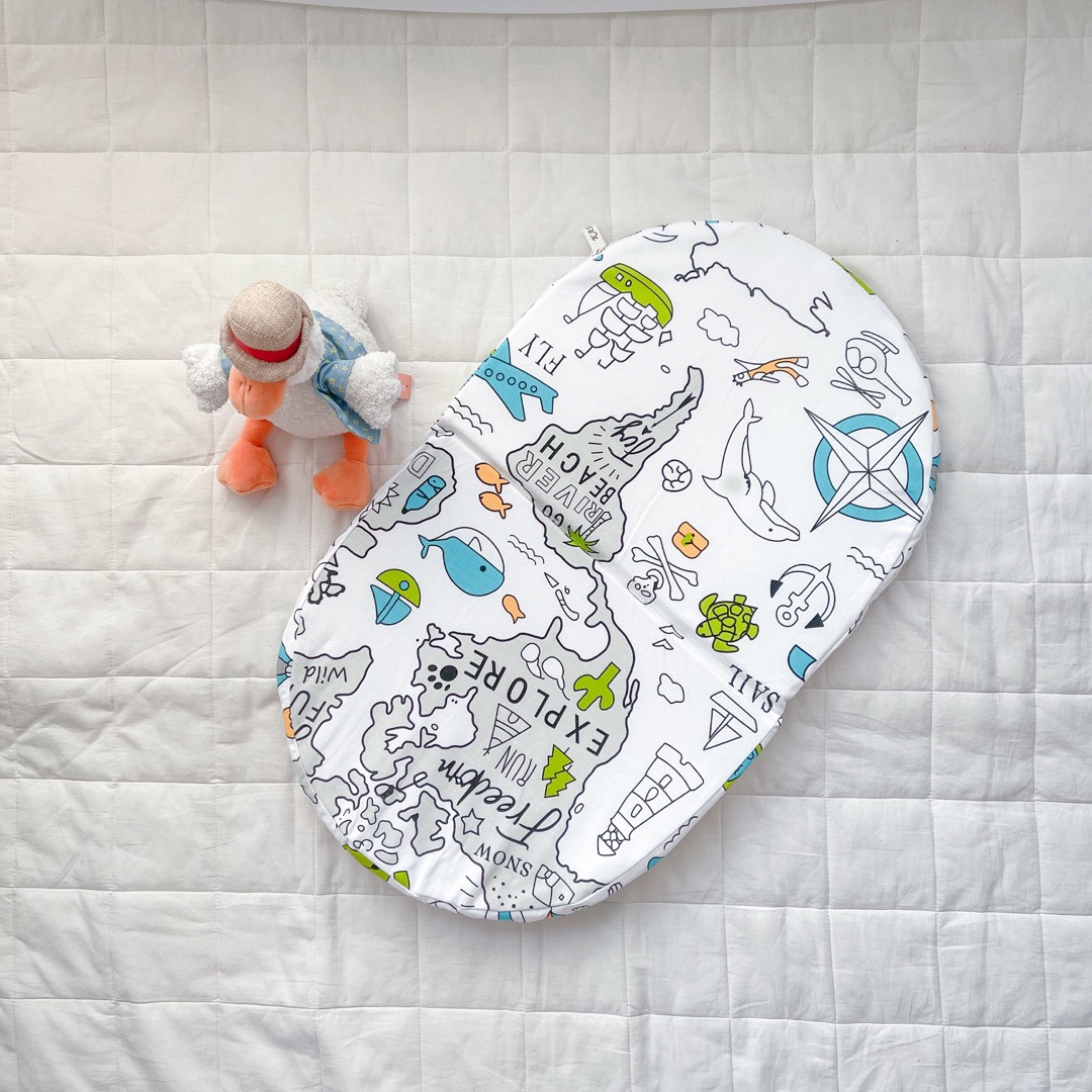 Portable pure cotton woven baby sleeping basket, portable baby crib for going out pic 3