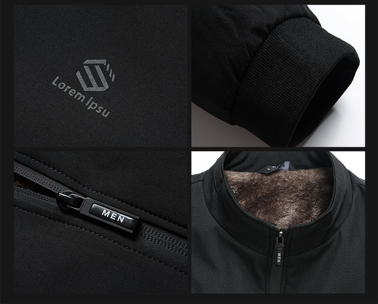 New middle-aged men's fleece and thickened jacket, light business stand-up collar warm coat, middle-aged and elderly men's dad top pic 25