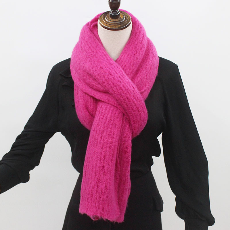 韩版ins风针织围巾拉毛围巾时尚简约韩系围脖详情2