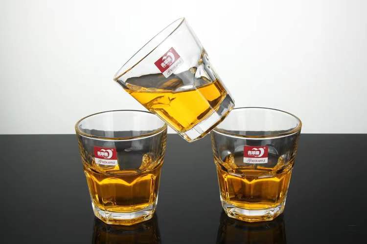 Thickened glass heat-resistant water cup, octagonal household breakfast cup, foreign wine, whisky, spirits, open beverage, juice cup pic 4