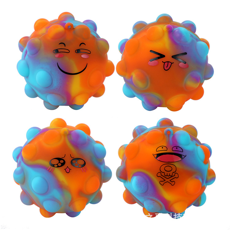 Cross-border best-selling silicone Pioneer balls, 3d finger press release and stress relief bubble balls, optional expression stress relief balls pic 5