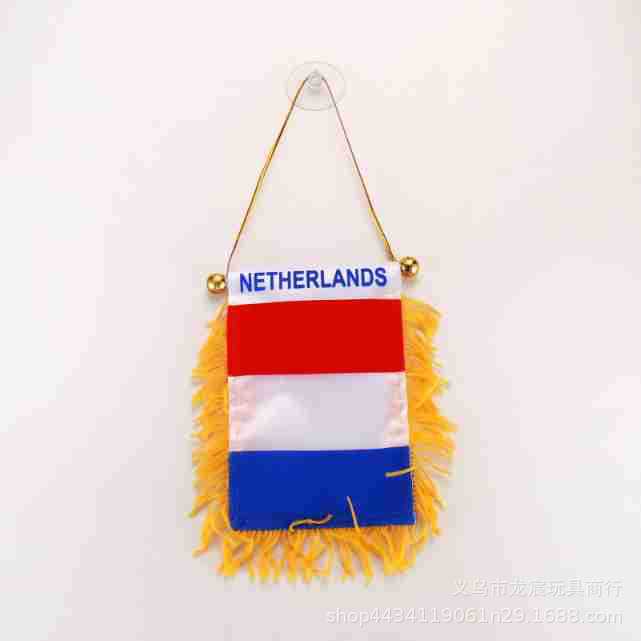 海地小锦旗 世界各国迷你小旗8*12cm双面流苏吸盘交换旗批发详情5