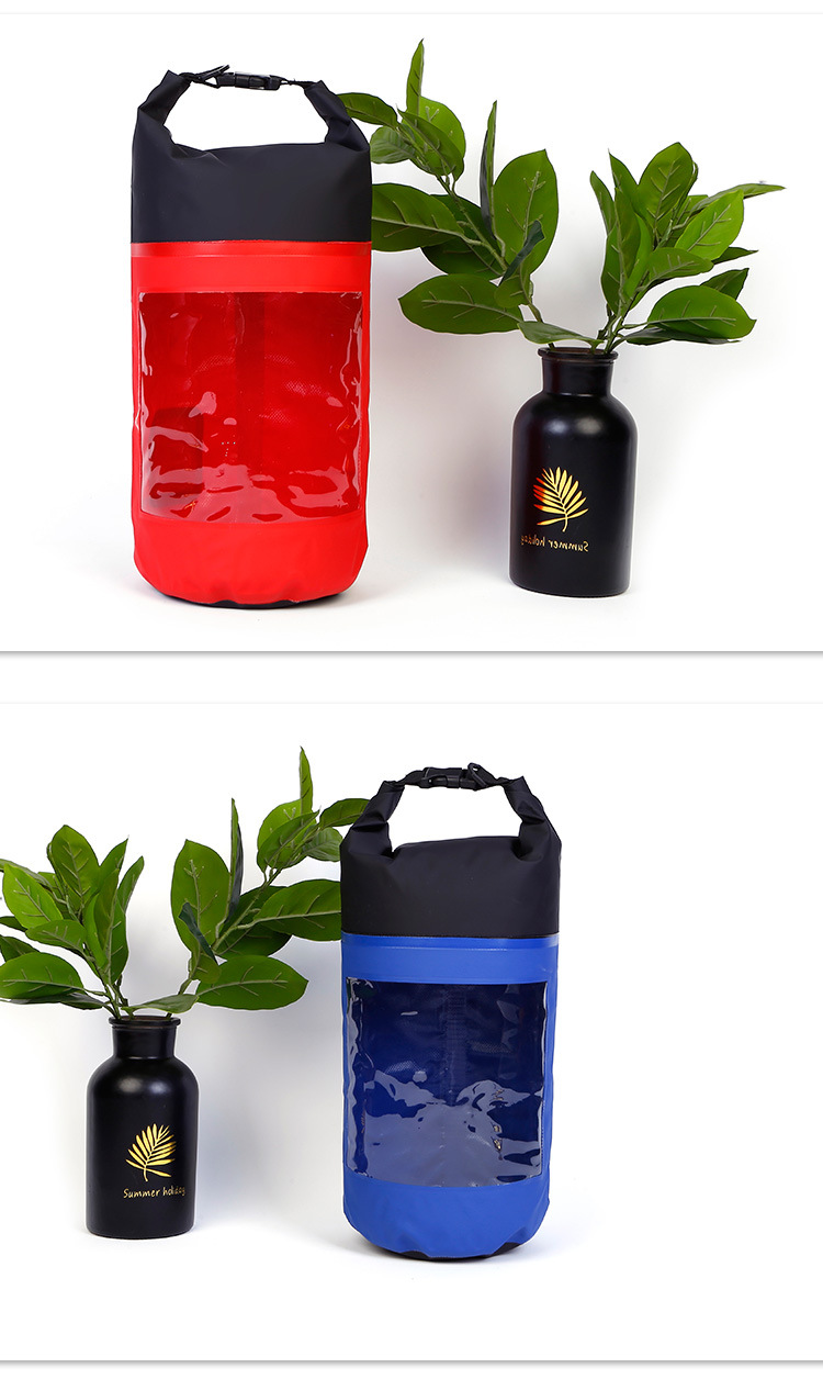 Factory direct supply of PVC mesh fabric bucket bags, spliced beach bags, waterproof backpacks, waterproof bags and waterproof bags in stock pic 19