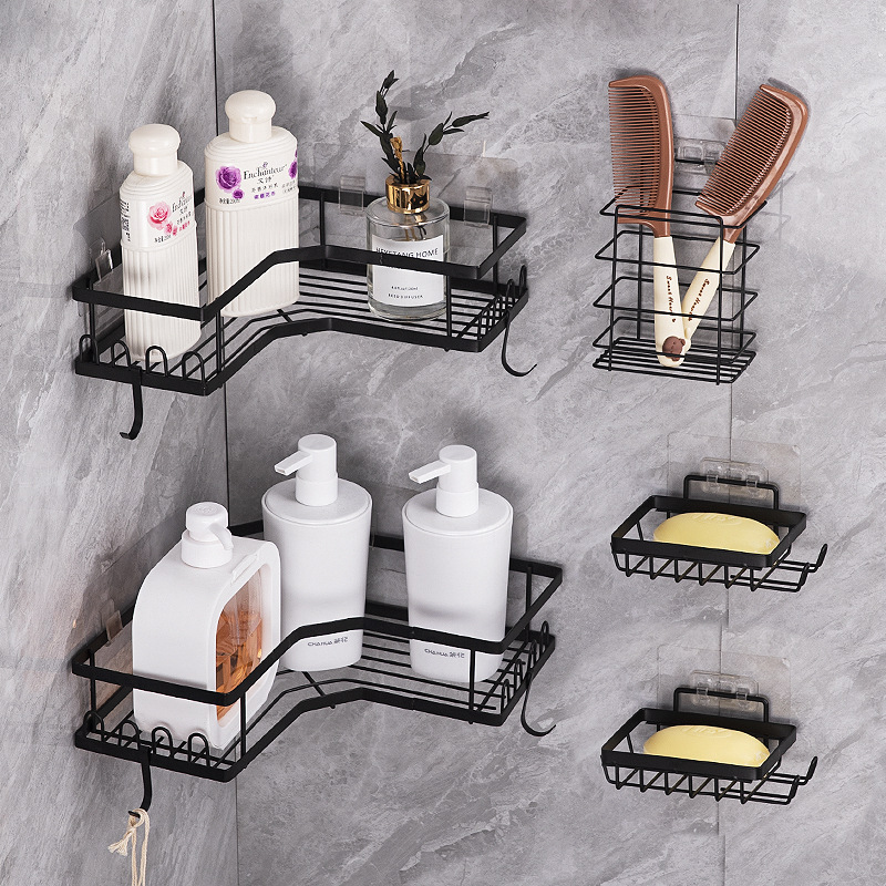 跨境新款浴室三角置物架卫生间免打孔转角置物架淋浴房墙角收纳架详情7