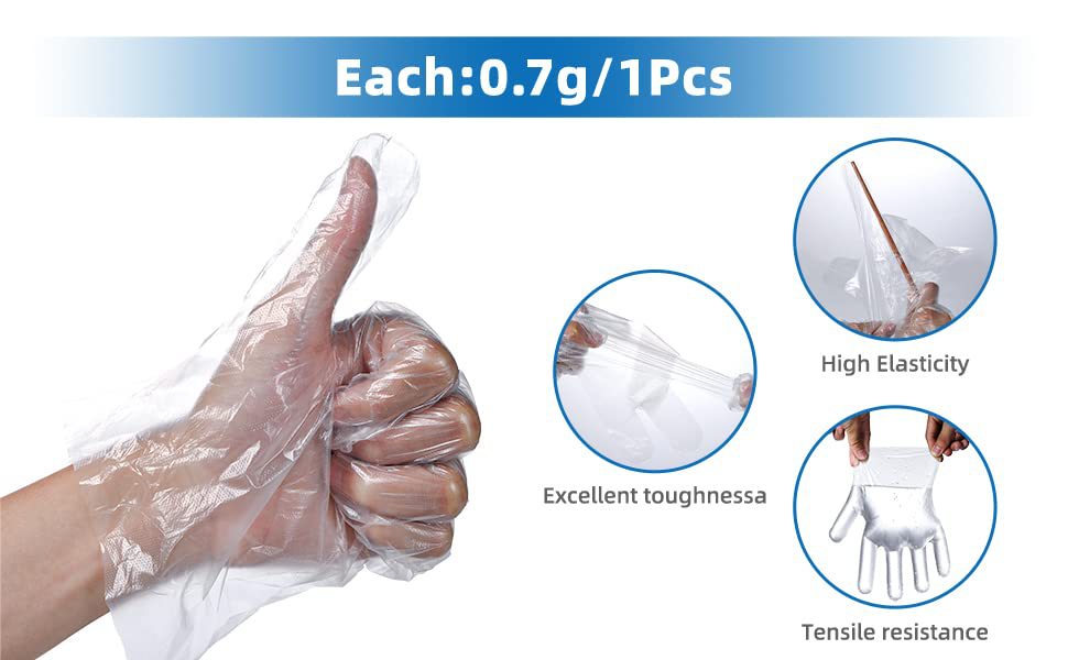 外贸英文包装 一次性手套家用防水厨房烘焙PE手套详情6